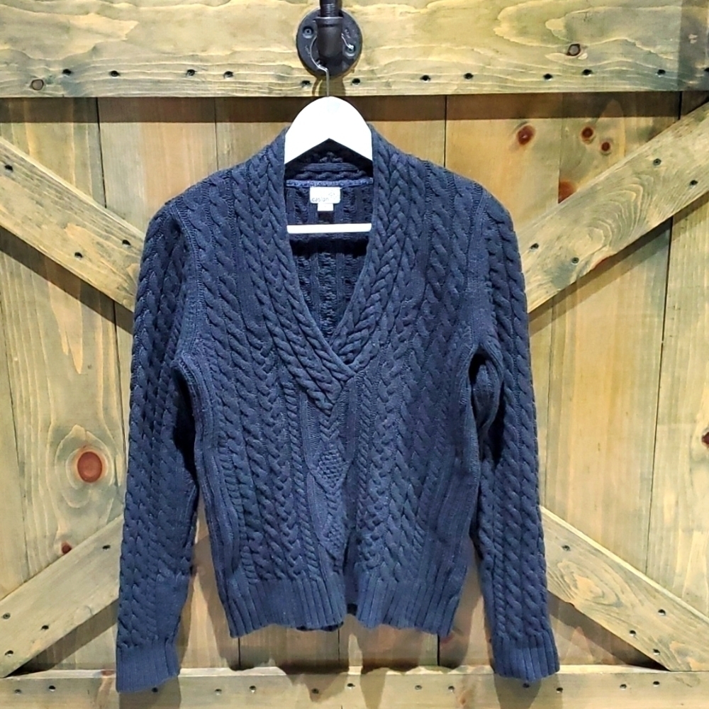 CASLON DARK GRAY LARGE KNIT SWEATER SIZE MEDIUM